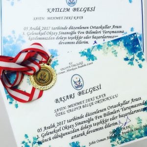 OKTAY SİNANOĞLU FEN BİLİMLERİ YARIŞMASI DERECEMİZ