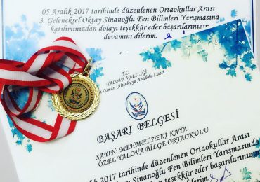 OKTAY SİNANOĞLU FEN BİLİMLERİ YARIŞMASI DERECEMİZ